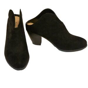 Pierre Dumas ankle booties Open back Women's size 7 Black chunky heels Cute